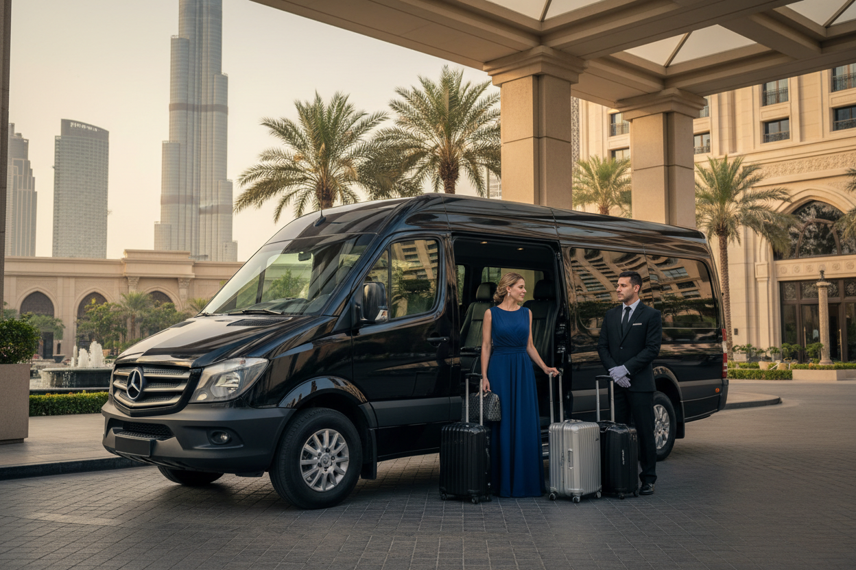 Mercedes Sprinter Hotel Transfer Dubai – Luxury Chauffeur Service for Groups