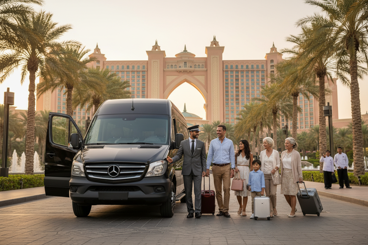 Mercedes Sprinter Family Travel Dubai – Luxury Chauffeur Service for Comfortable Group Journeys